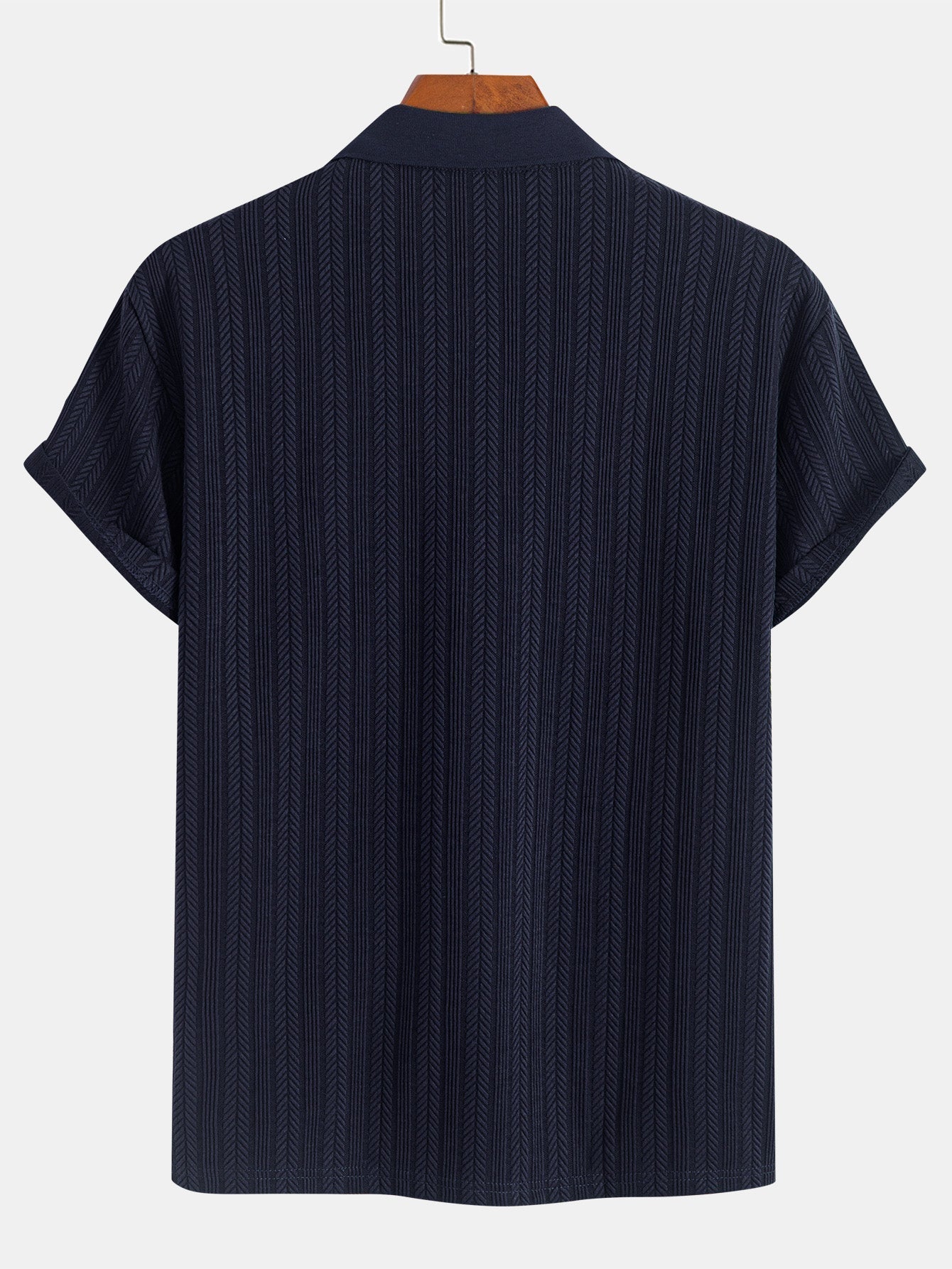 Textured Zipper Polo