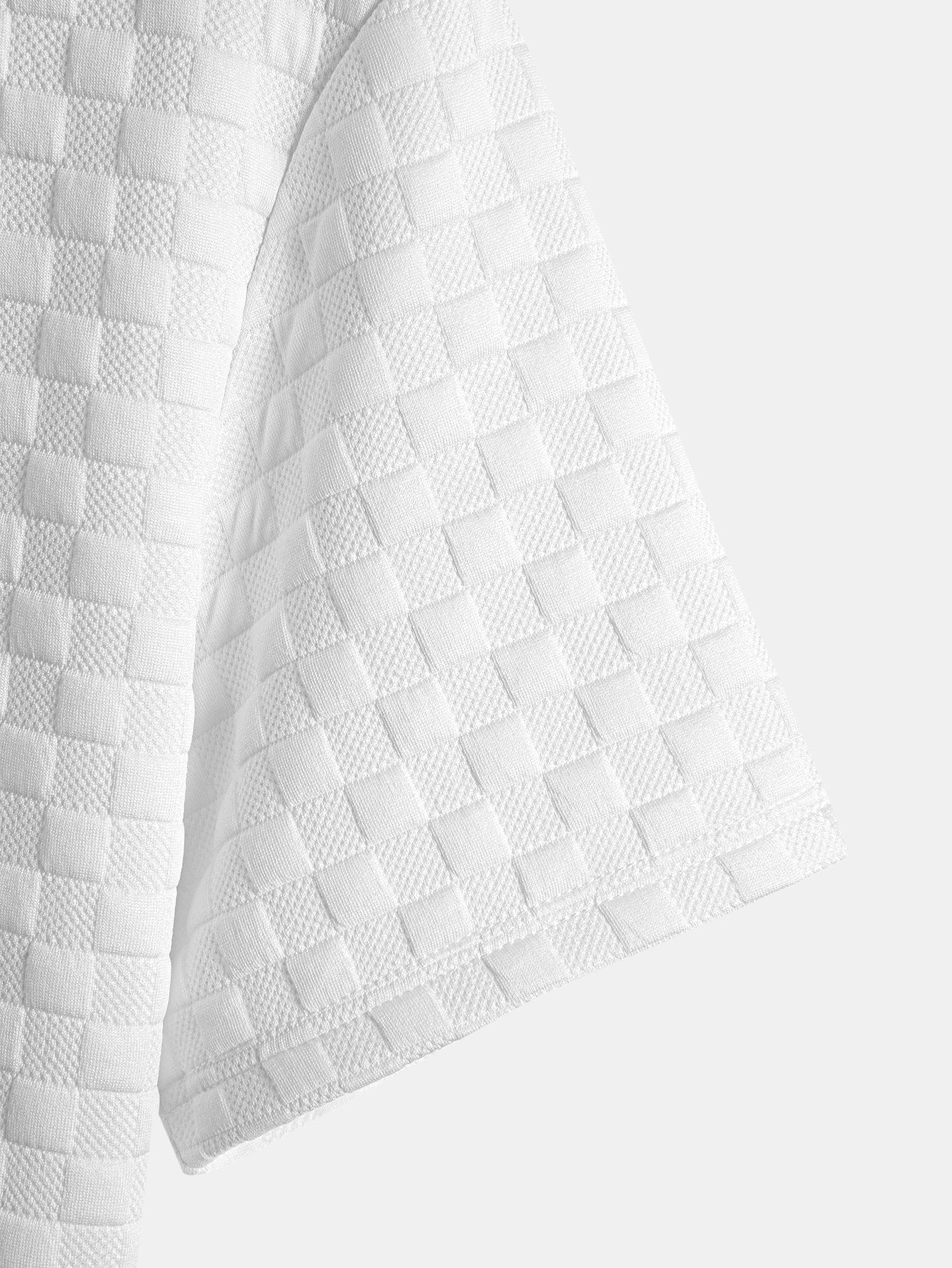 Checkerboard Jacquard  Arc Hem T-Shirt