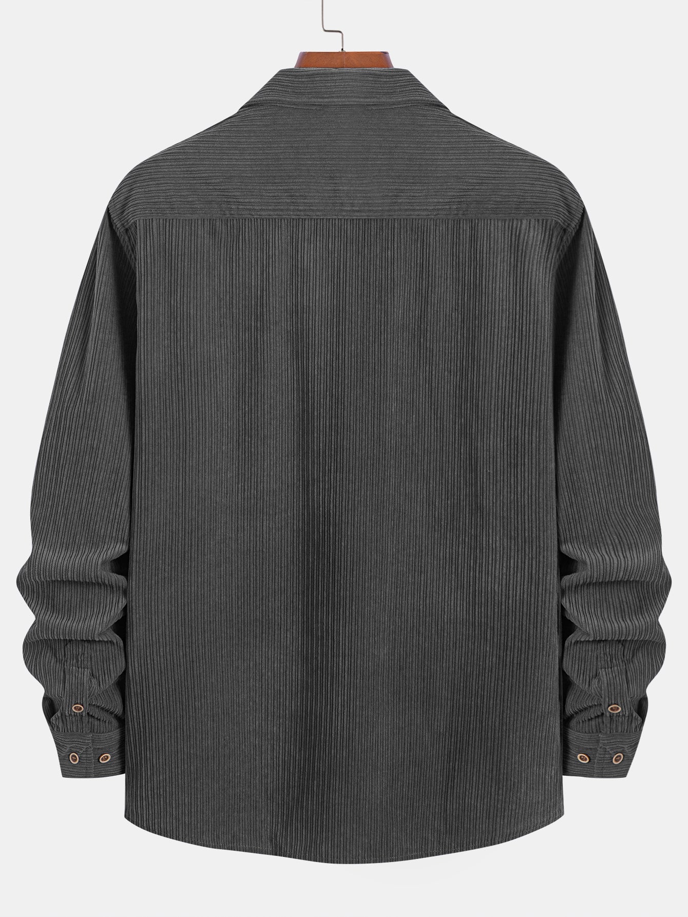 Long Sleeve Corduroy Pocket Button Up Shirt