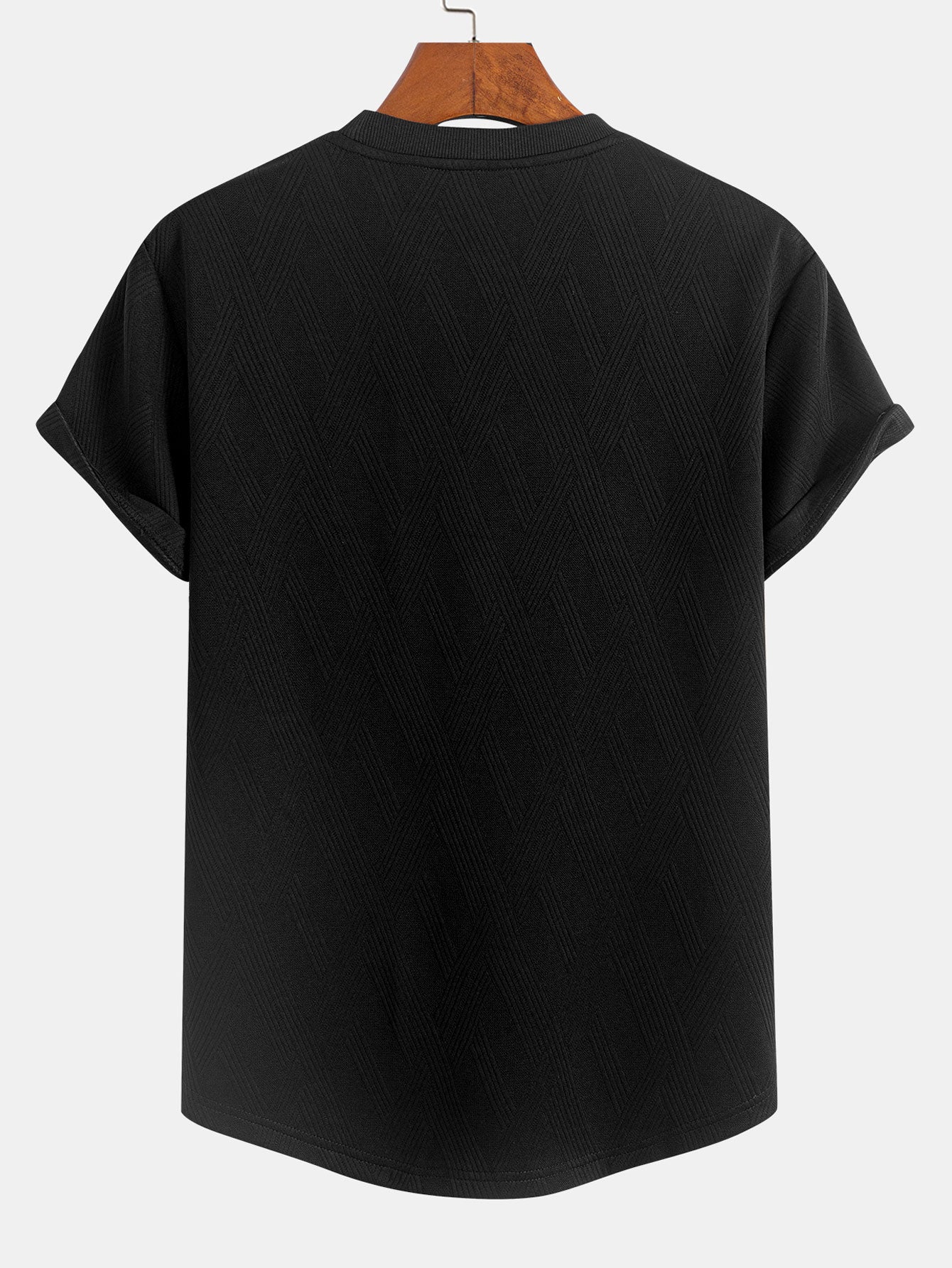Diamond Jacquard Arc Hem T-Shirt