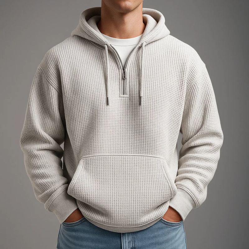SWEAT À CAPUCHE EN MAILLE WAFFLE POUR HOMME