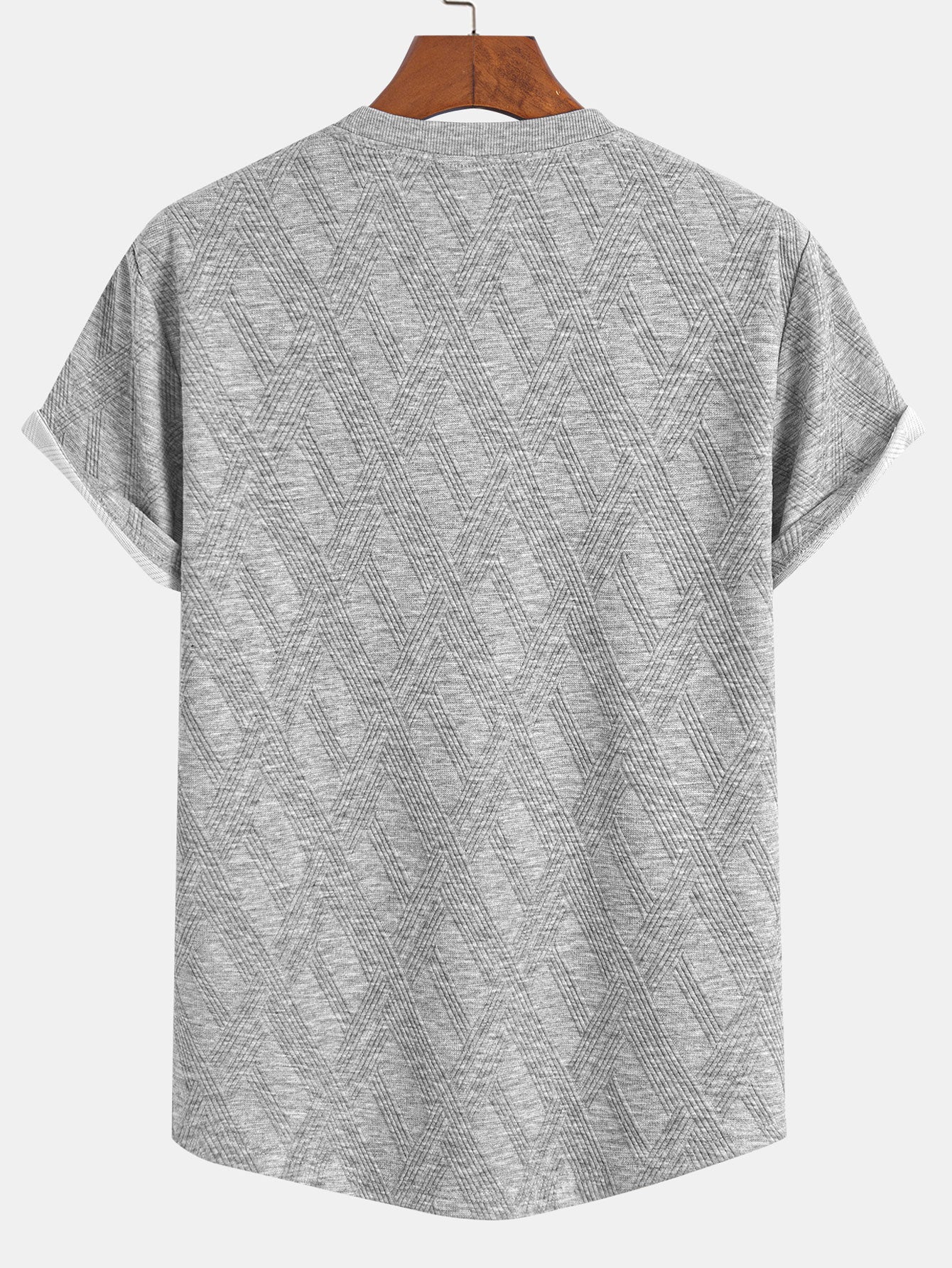 Diamond Jacquard Arc Hem T-Shirt