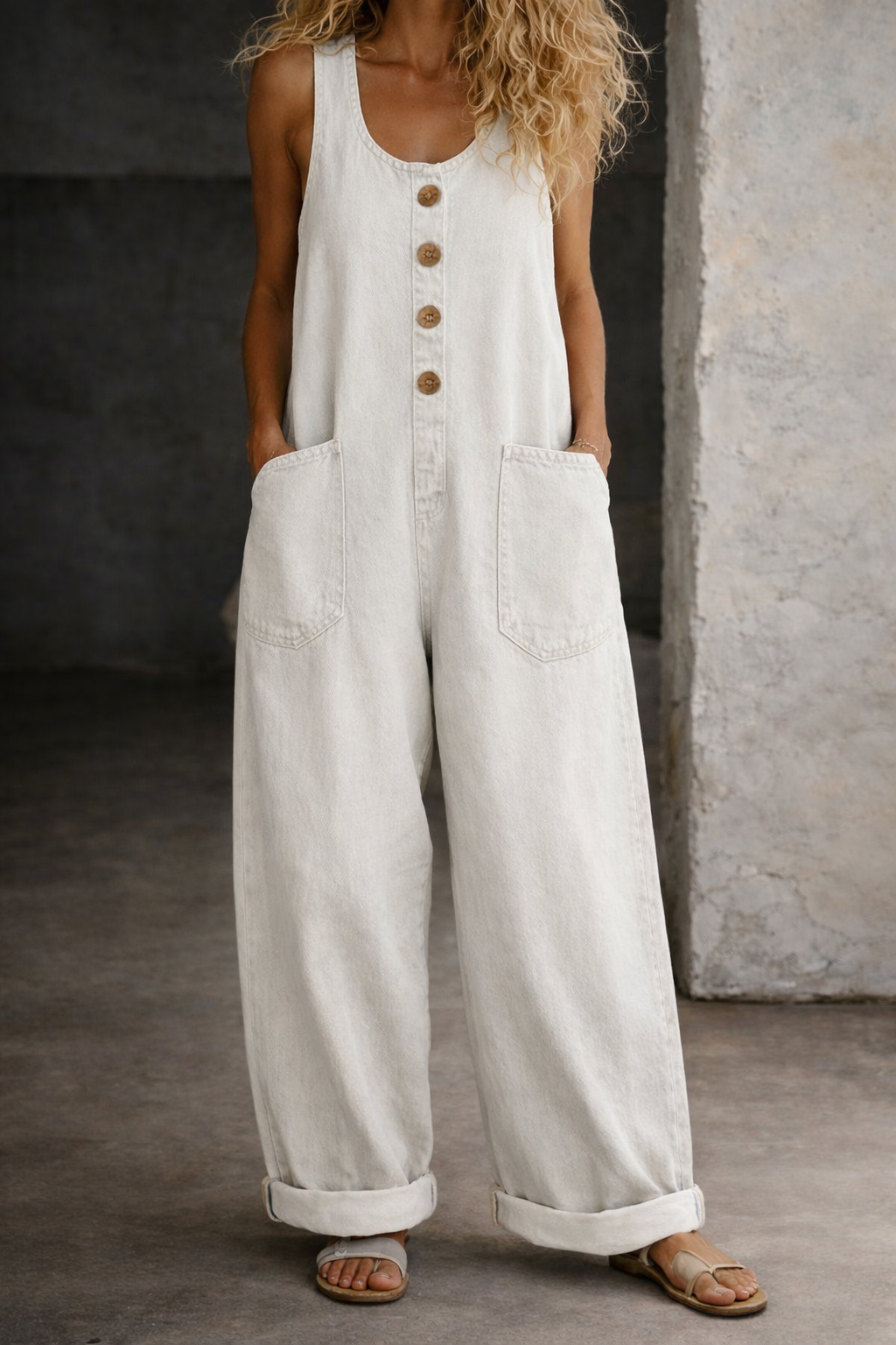 Salome | Robe en Denim de Coton avec Lavage Vintage