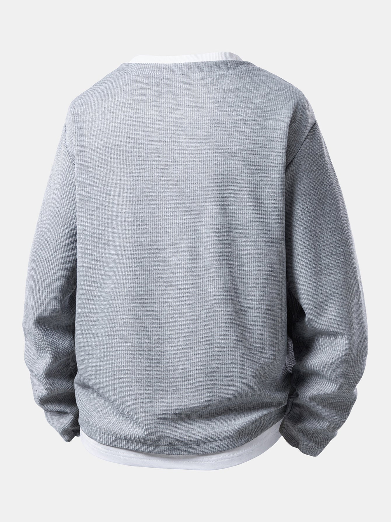 2 In 1 Button V-Neck Waffle T-Shirt With Pocket