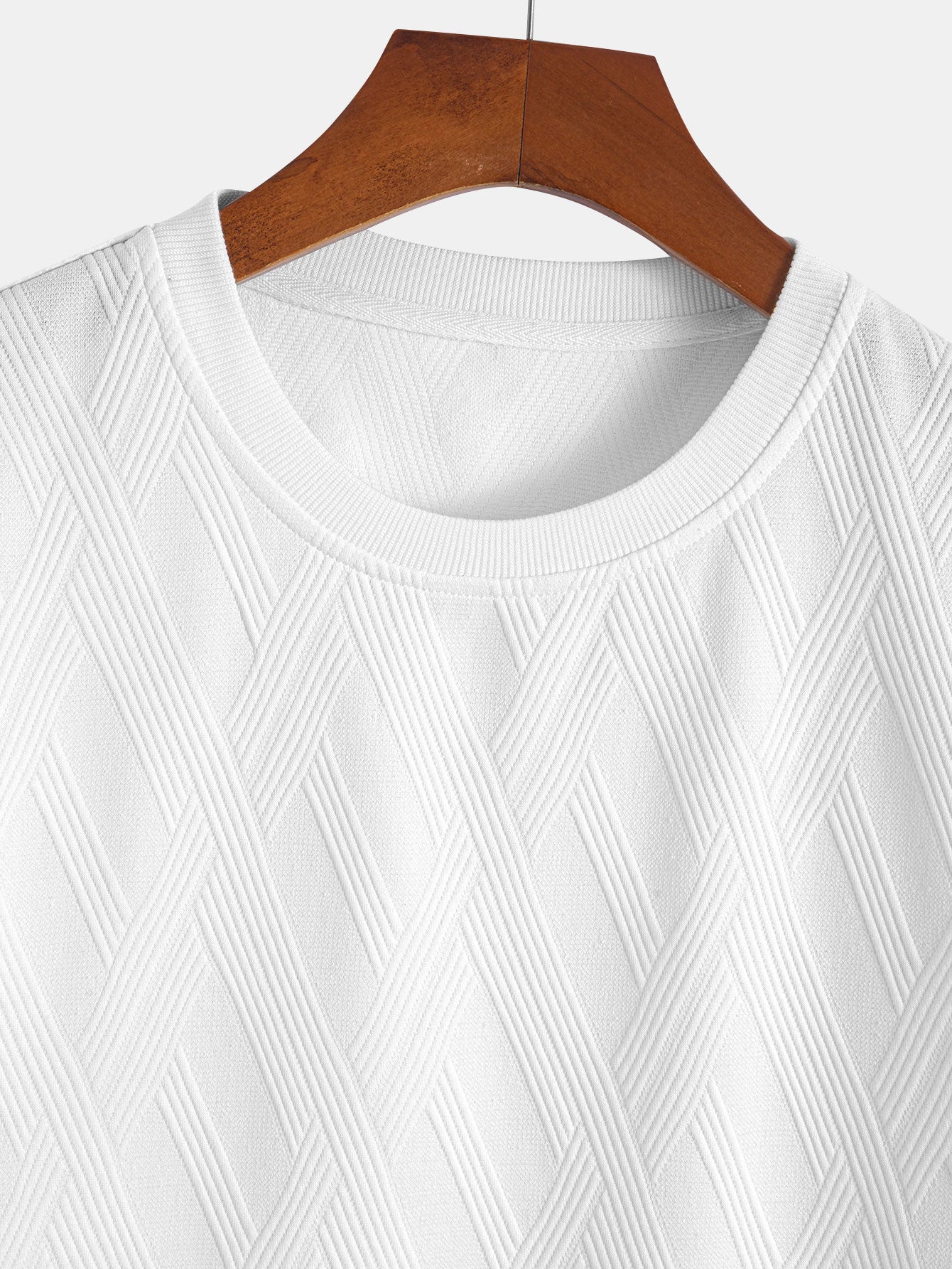 Diamond Jacquard Arc Hem T-Shirt