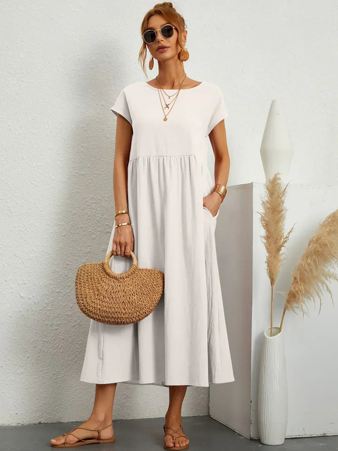 Gabrielle™ — Robe midi fluide élégance intemporelle