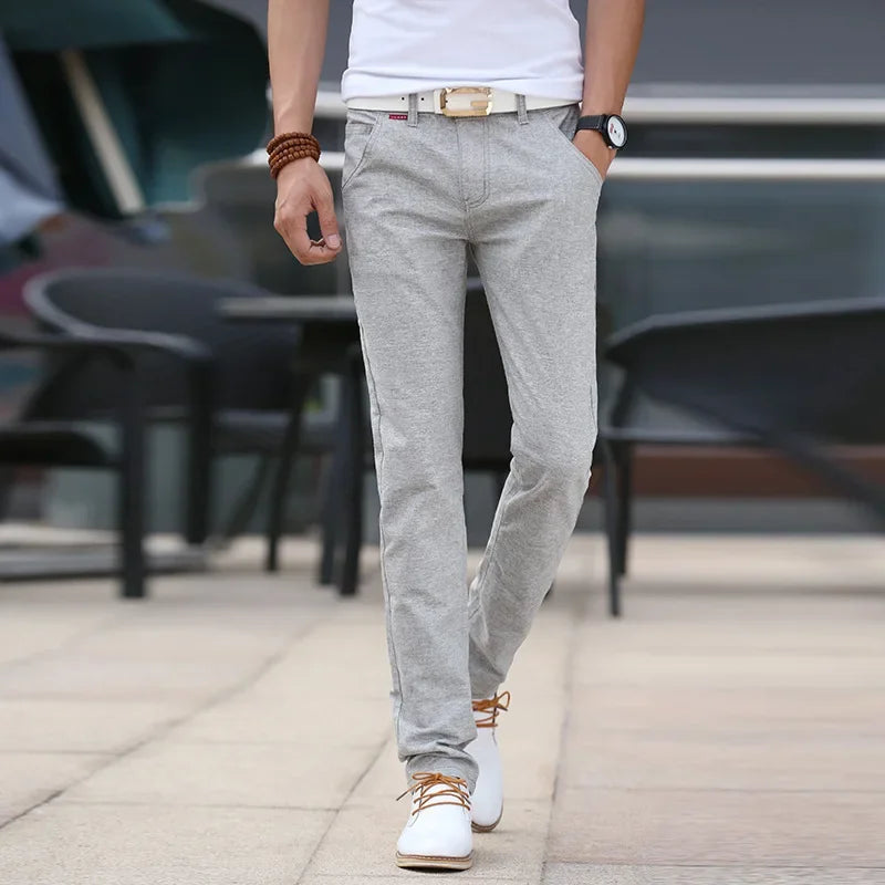 Slim Fit Linen Pants