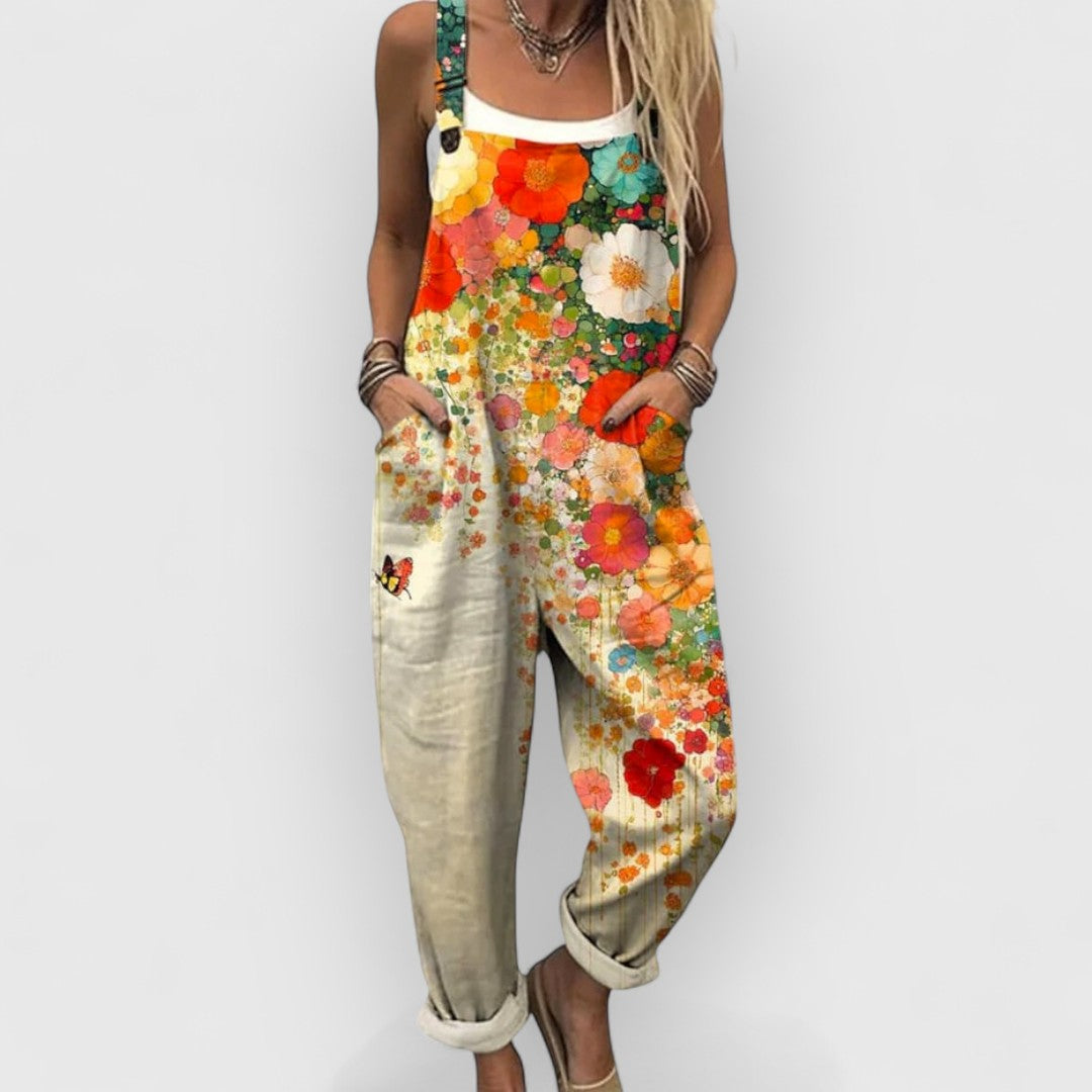 Calista | Vintage Floral Jumpsuit for Women