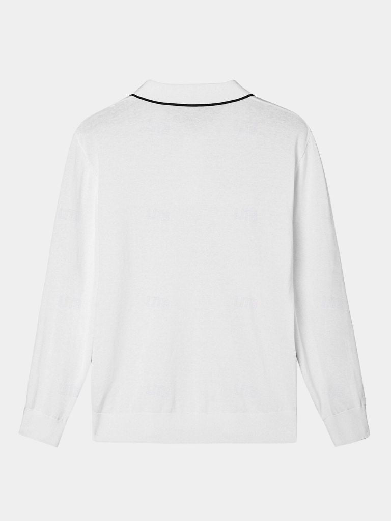 Ivory Elite Long Sleeve Polo Leviana