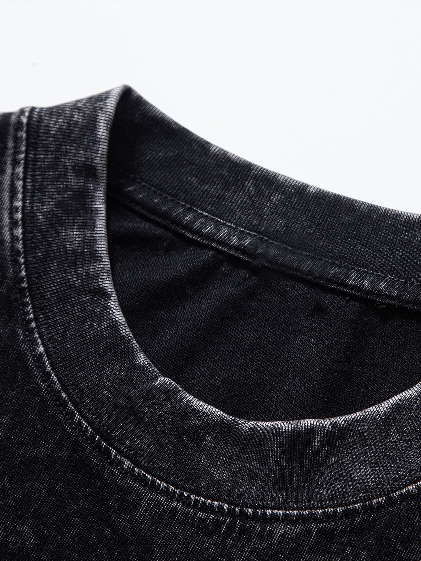 Basic Washed Distressed Drop Shoulder Oversize T-Shirt