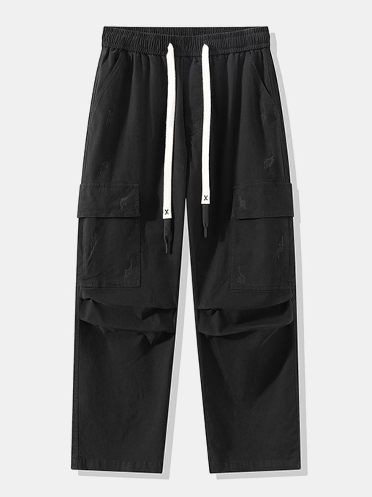 Straight Leg Cotton Cargo Pants