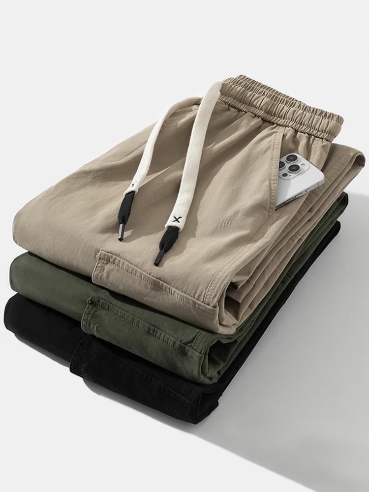 Straight Leg Cotton Cargo Pants