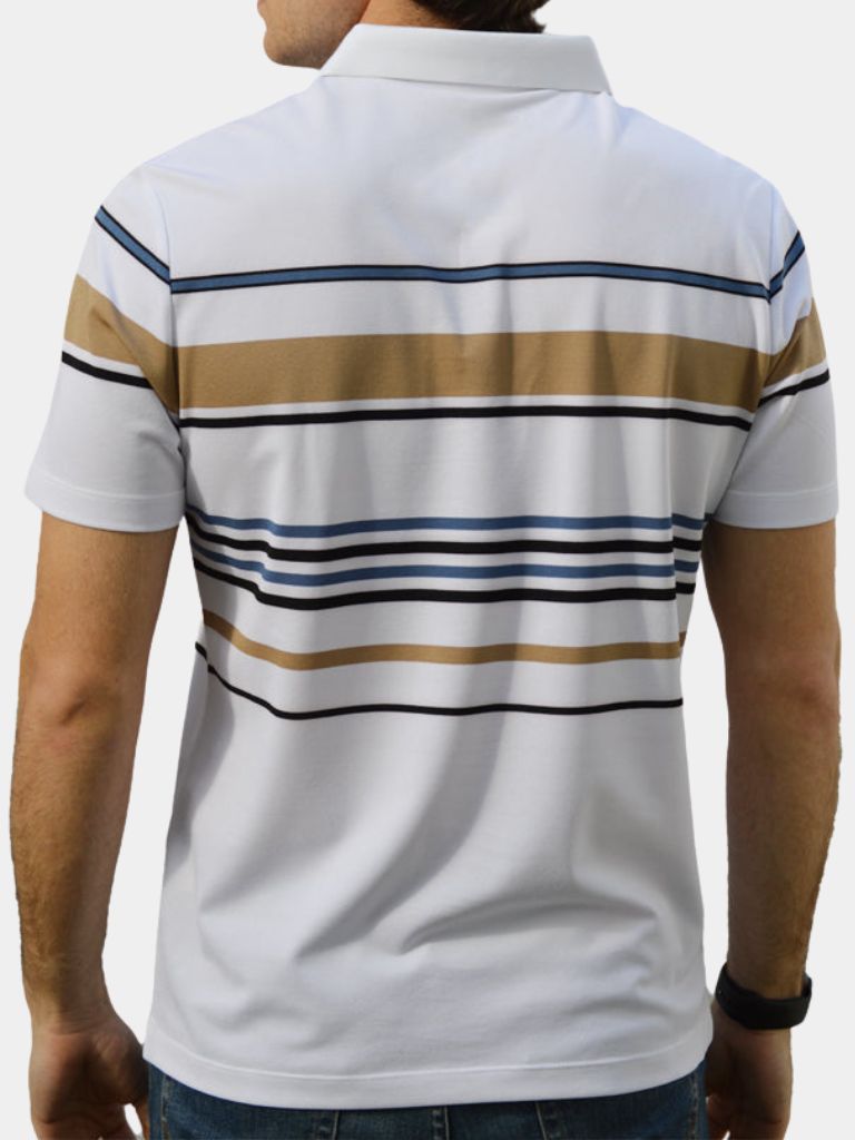 Sunset Striped Polo
