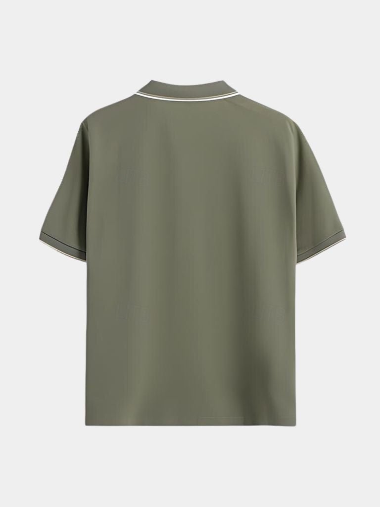 Timeless Black V-Neck Polo