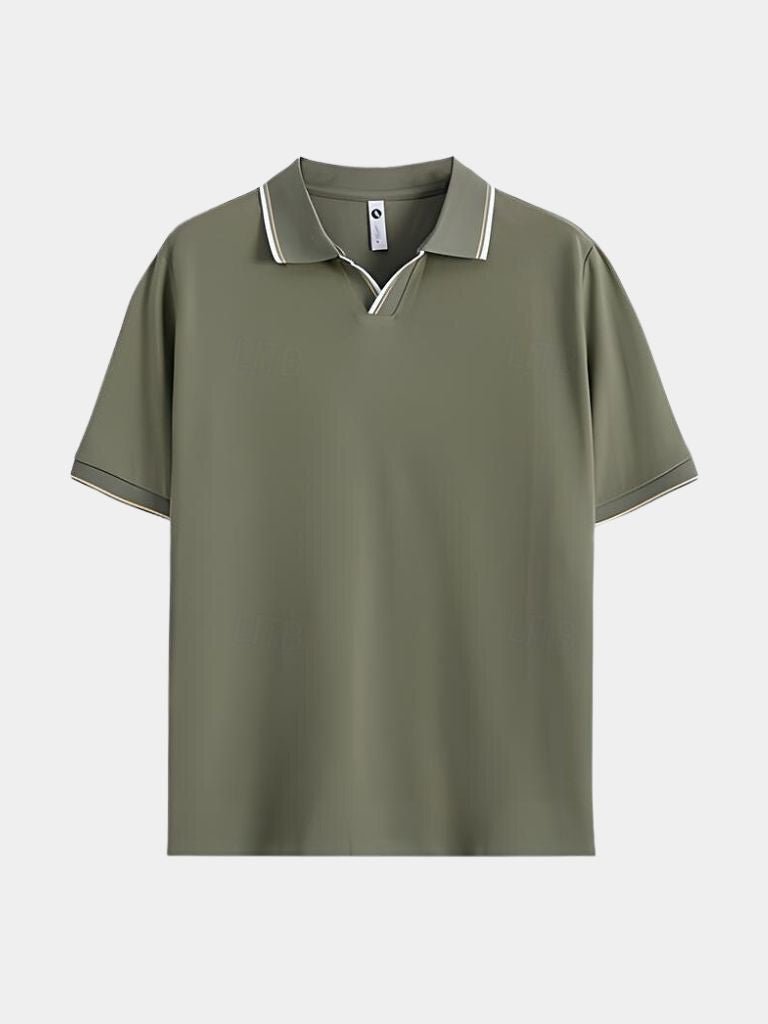 Timeless Black V-Neck Polo